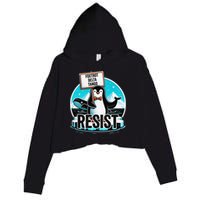 Penguin Resist Funny Foxtrots Deltas Tangos Crop Fleece Hoodie