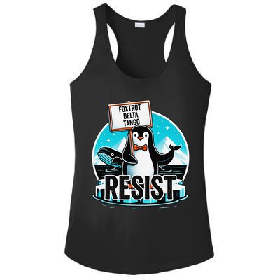 Penguin Resist Funny Foxtrots Deltas Tangos Ladies PosiCharge Competitor Racerback Tank