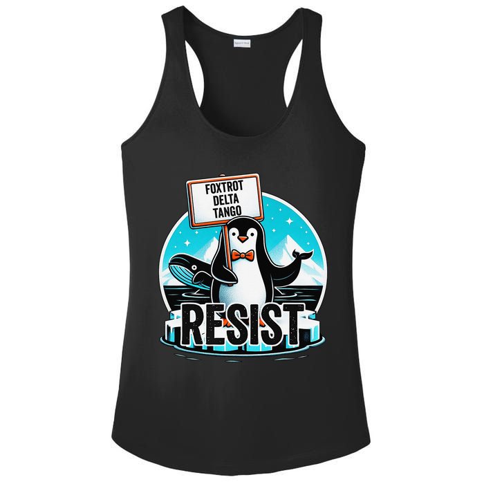 Penguin Resist Funny Foxtrots Deltas Tangos Ladies PosiCharge Competitor Racerback Tank