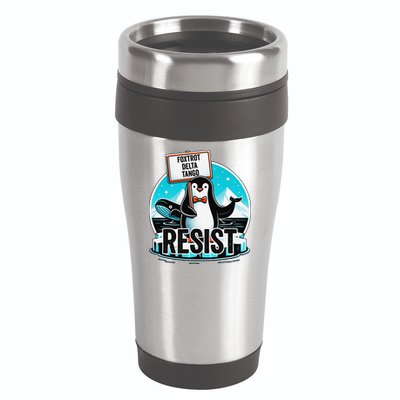 Penguin Resist Funny Foxtrots Deltas Tangos 16oz Travel Tumbler