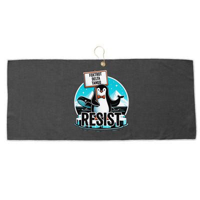 Penguin Resist Funny Foxtrots Deltas Tangos Large Microfiber Waffle Golf Towel