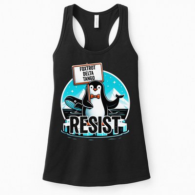 Penguin Resist Funny Foxtrots Deltas Tangos Womens Tank Top