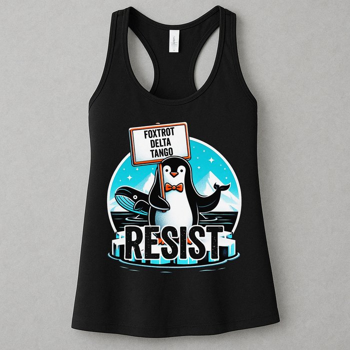 Penguin Resist Funny Foxtrots Deltas Tangos Womens Tank Top