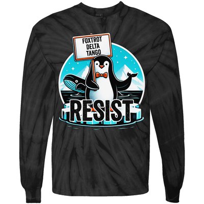 Penguin Resist Funny Foxtrots Deltas Tangos Tie-Dye Long Sleeve Shirt