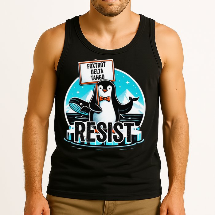 Penguin Resist Funny Foxtrots Deltas Tangos Tank Top