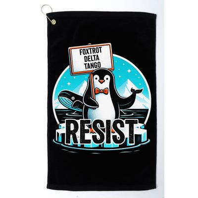 Penguin Resist Funny Foxtrots Deltas Tangos Golf Towel
