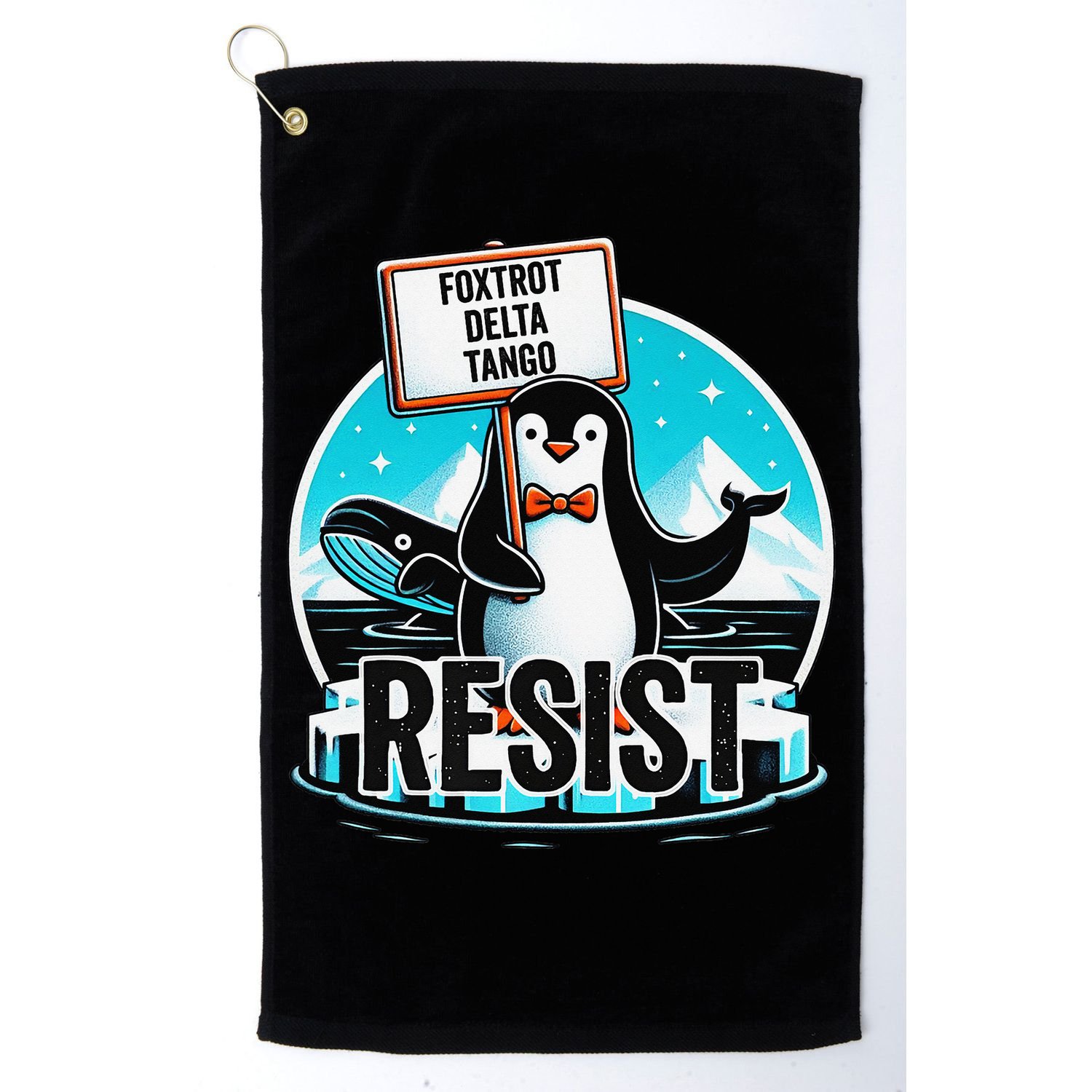 Penguin Resist Funny Foxtrots Deltas Tangos Golf Towel