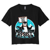 Penguin Resist Funny Foxtrots Deltas Tangos Crop Top