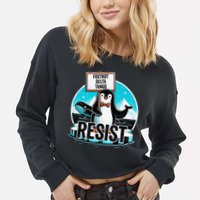 Penguin Resist Funny Foxtrots Deltas Tangos Cropped Pullover Crew