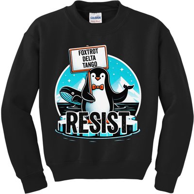 Penguin Resist Funny Foxtrots Deltas Tangos Kids Sweatshirt