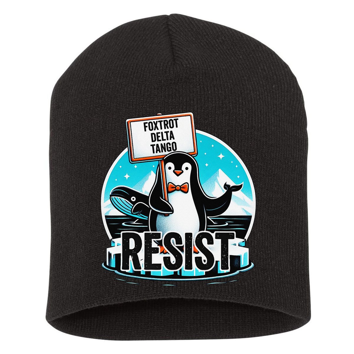 Penguin Resist Funny Foxtrots Deltas Tangos Short Acrylic Beanie
