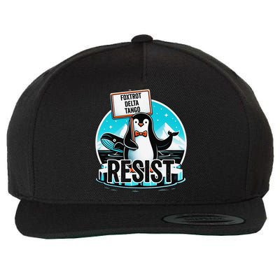 Penguin Resist Funny Foxtrots Deltas Tangos Wool Snapback Cap