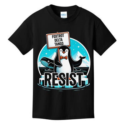 Penguin Resist Funny Foxtrots Deltas Tangos Kids T-Shirt