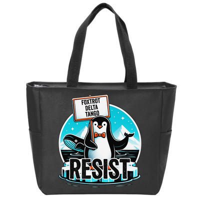 Penguin Resist Funny Foxtrots Deltas Tangos Zip Tote Bag