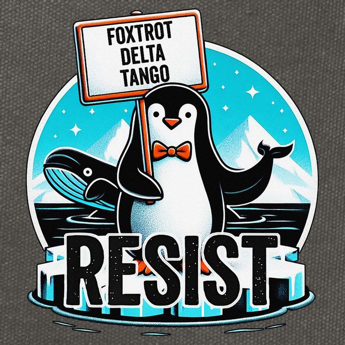 Penguin Resist Funny Foxtrots Deltas Tangos Cotton Canvas Backpack