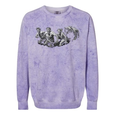 People Running From Bear Colorblast Crewneck Sweatshirt