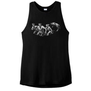 People Running From Bear Ladies PosiCharge Tri-Blend Wicking Tank