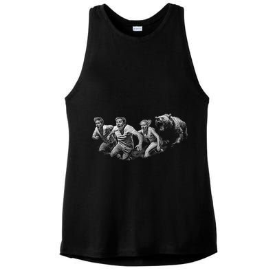 People Running From Bear Ladies PosiCharge Tri-Blend Wicking Tank