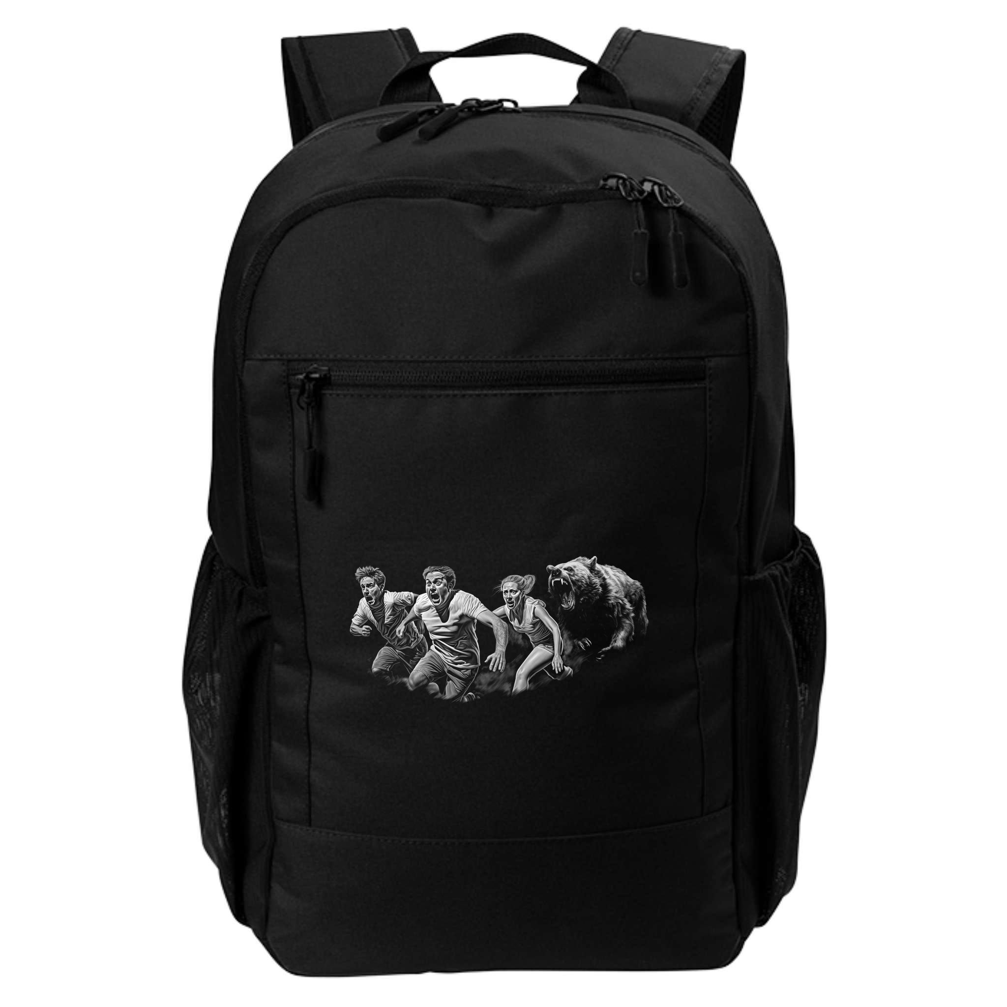 People Running From Bear Backpack