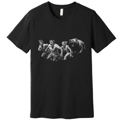 People Running From Bear Premium T-Shirt