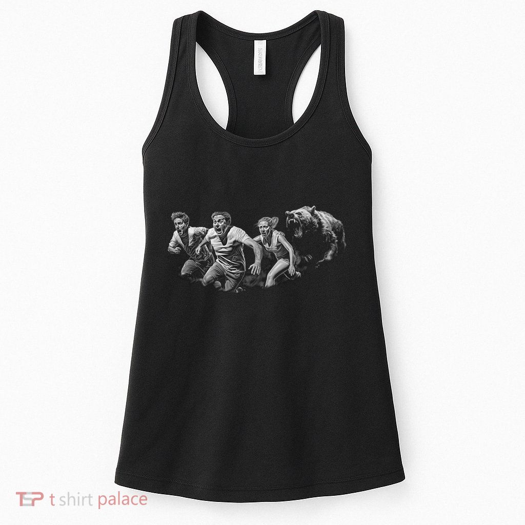 People Running From Bear Womens Tank Top