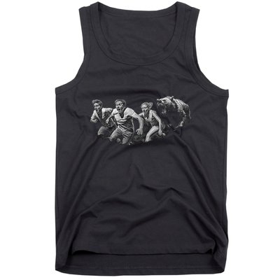 People Running From Bear Tank Top
