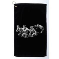 People Running From Bear Golf Towel