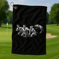 People Running From Bear Golf Towel