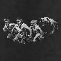 People Running From Bear Golf Towel