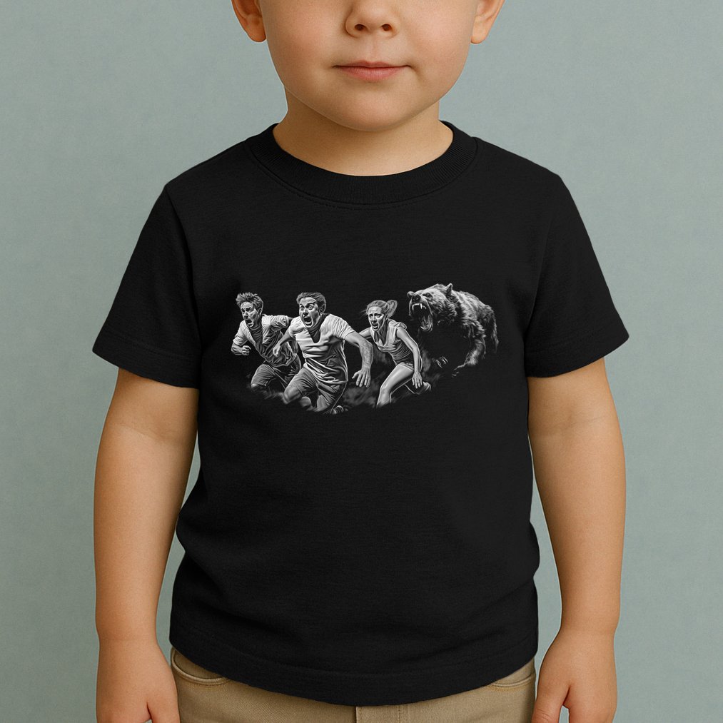 People Running From Bear Toddler T-Shirt