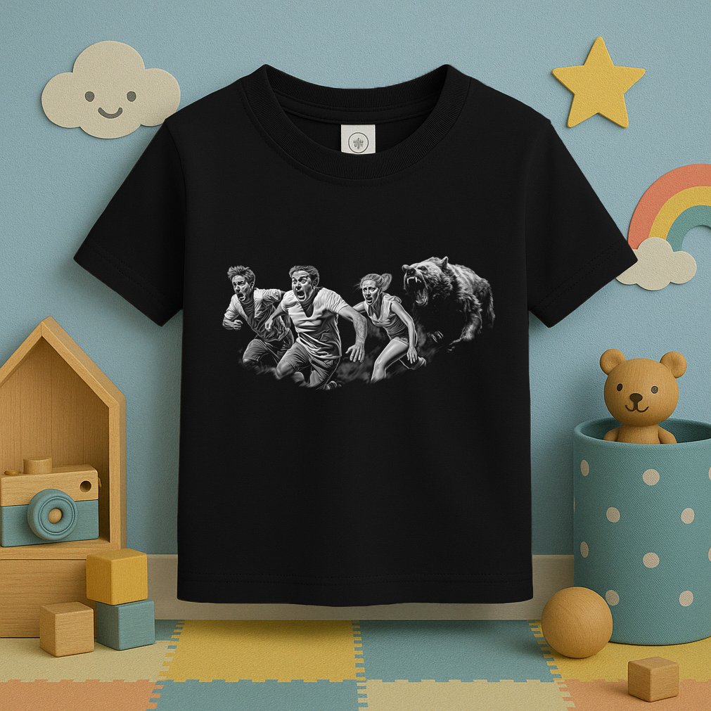 People Running From Bear Toddler T-Shirt