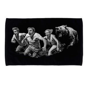 People Running From Bear Microfiber Hand Towel