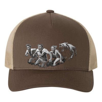 People Running From Bear Yupoong Adult 5-Panel Trucker Hat