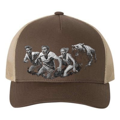 People Running From Bear Yupoong Adult 5-Panel Trucker Hat