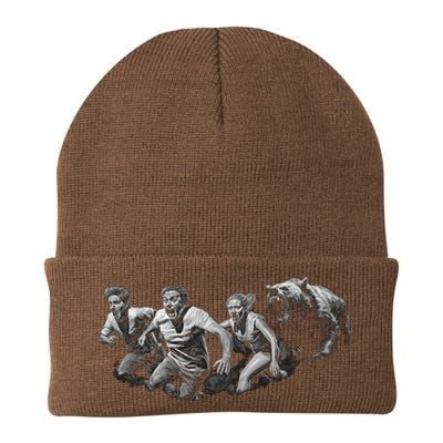 People Running From Bear Knit Cap Winter Beanie