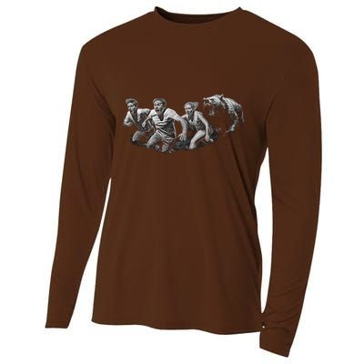 People Running From Bear Cooling Performance Long Sleeve Crew