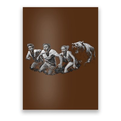 People Running From Bear Poster