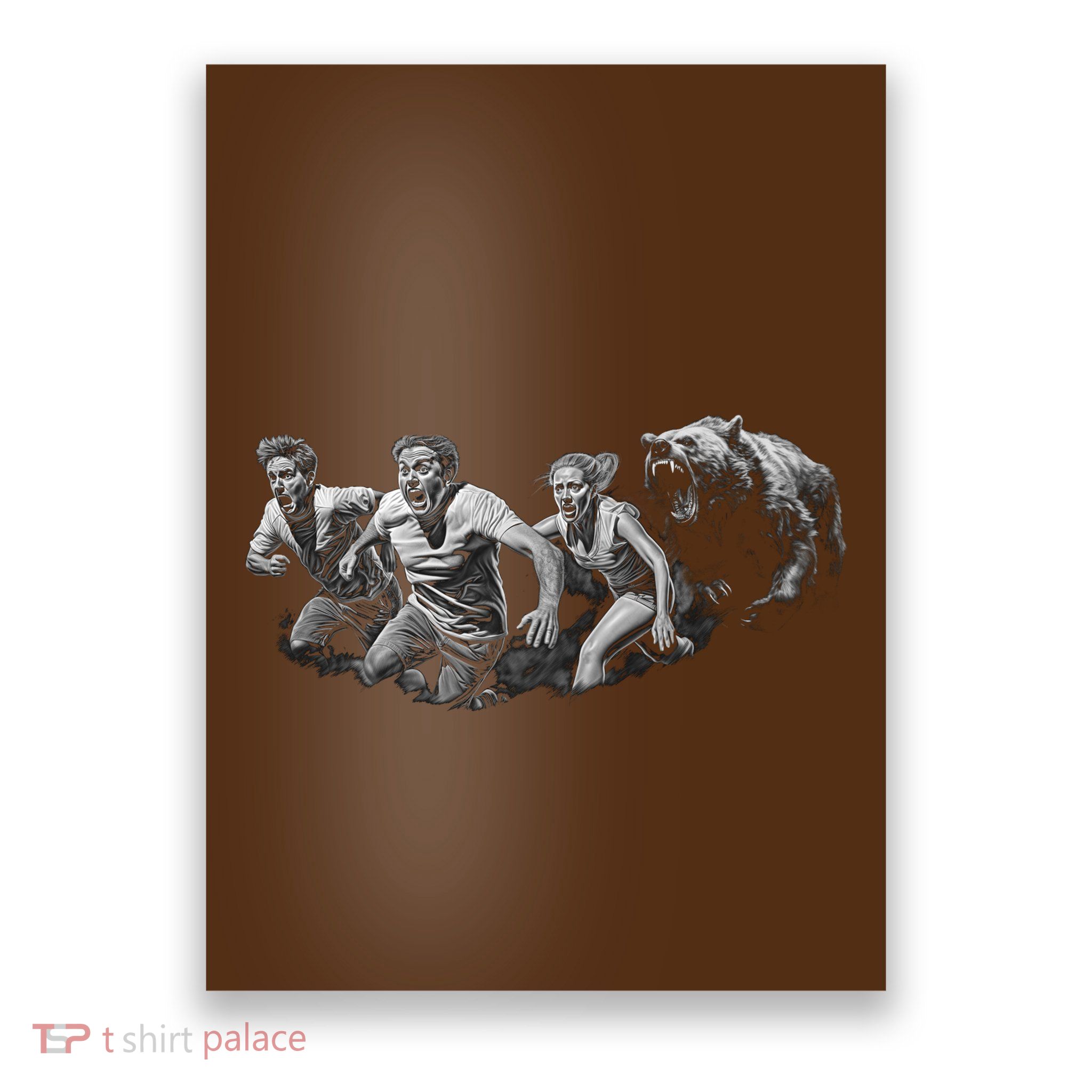 People Running From Bear Poster