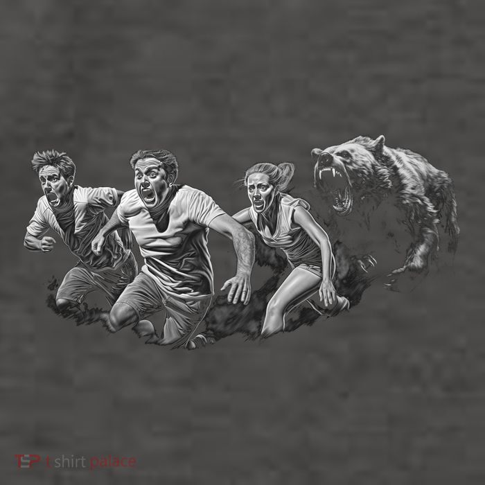 People Running From Bear Vector Backpack