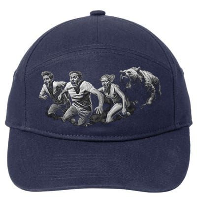 People Running From Bear 7-Panel Snapback Hat