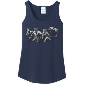 People Running From Bear Ladies Essential Tank