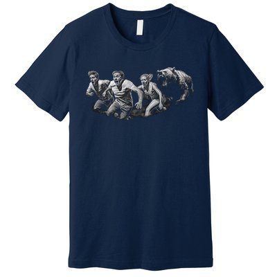 People Running From Bear Premium T-Shirt