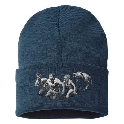 People Running From Bear Sustainable Knit Beanie