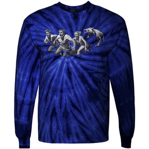 People Running From Bear Tie-Dye Long Sleeve Shirt