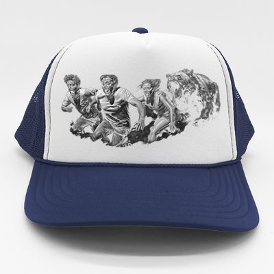 People Running From Bear Trucker Hat