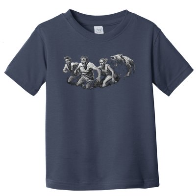 People Running From Bear Toddler T-Shirt