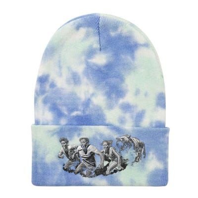 People Running From Bear Tie Dye 12in Knit Beanie