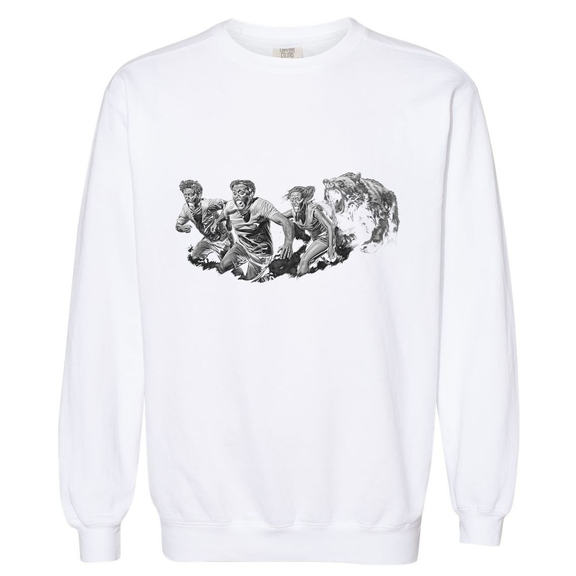 People Running From Bear Garment-Dyed Sweatshirt