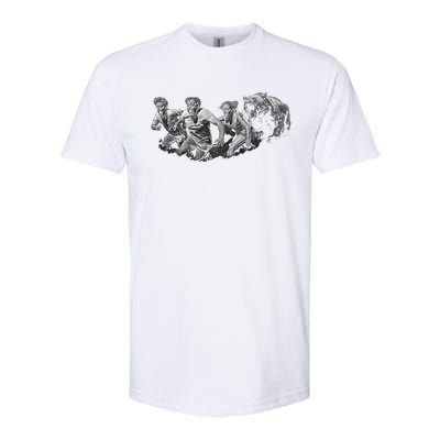 People Running From Bear Softstyle® CVC T-Shirt