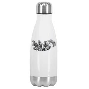 People Running From Bear Stainless Steel Insulated Water Bottle